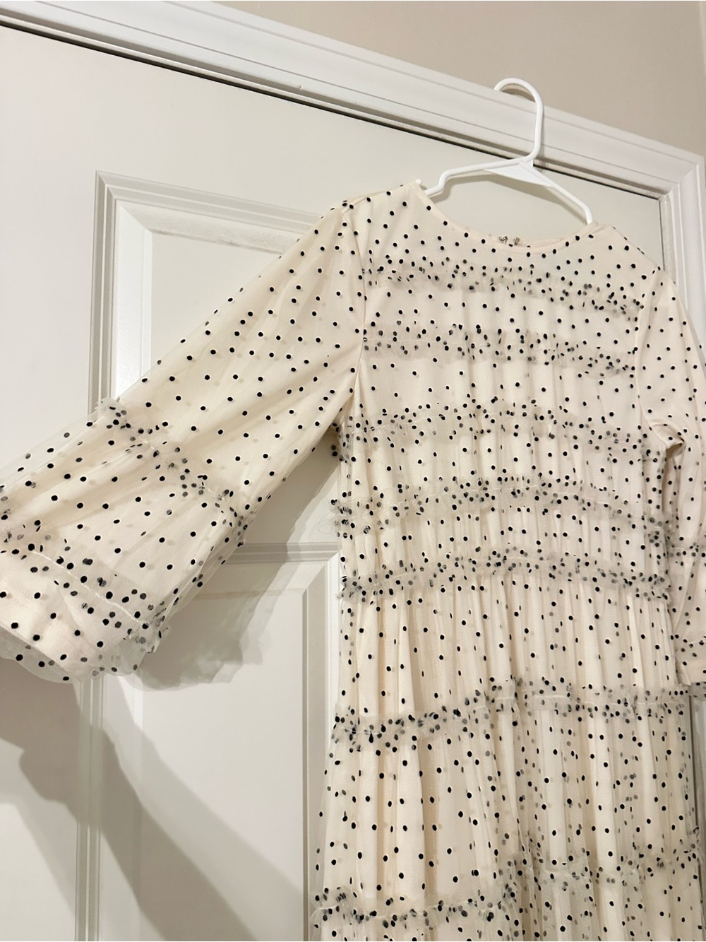 Dainty Jewells Ivory Maxi Dress with Black Polka Dots - Picture 3 of 4